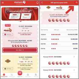 giao diện app cách mua xổ số vietlott