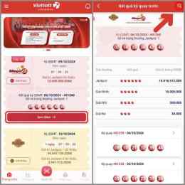 giao diện app dò xổ số vietlott