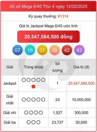 giao diện app kết quả xổ số mega 6/45 hôm nay