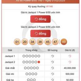 kết quả xổ số vietlott 6/55 ngày hôm nay