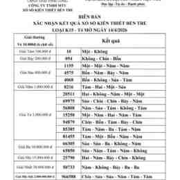 xổ số bến tre ngày 14 tháng