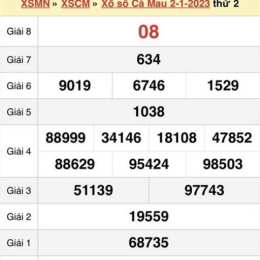 xổ số cà mau 3 tháng 8