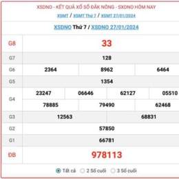 xổ số đắk nông ngày 27 tháng 12