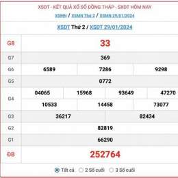 xổ số đồng tháp ngày 29
