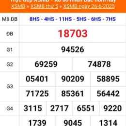 xổ số miền bắc 27 tháng 6
