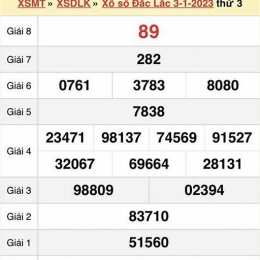 xổ số thứ ba đắk lắk tuần trước