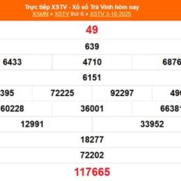 xổ số trà vinh 10 tháng 10