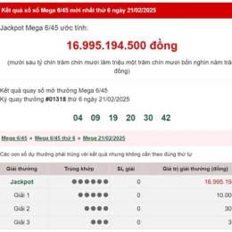 xổ số vietlott ngày 21 tháng 2
