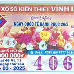 xổ số vĩnh long ngày 20 tháng 03 năm 2026