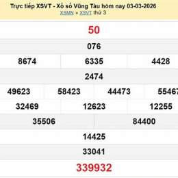 xổ số vũng tàu 3 tháng 3